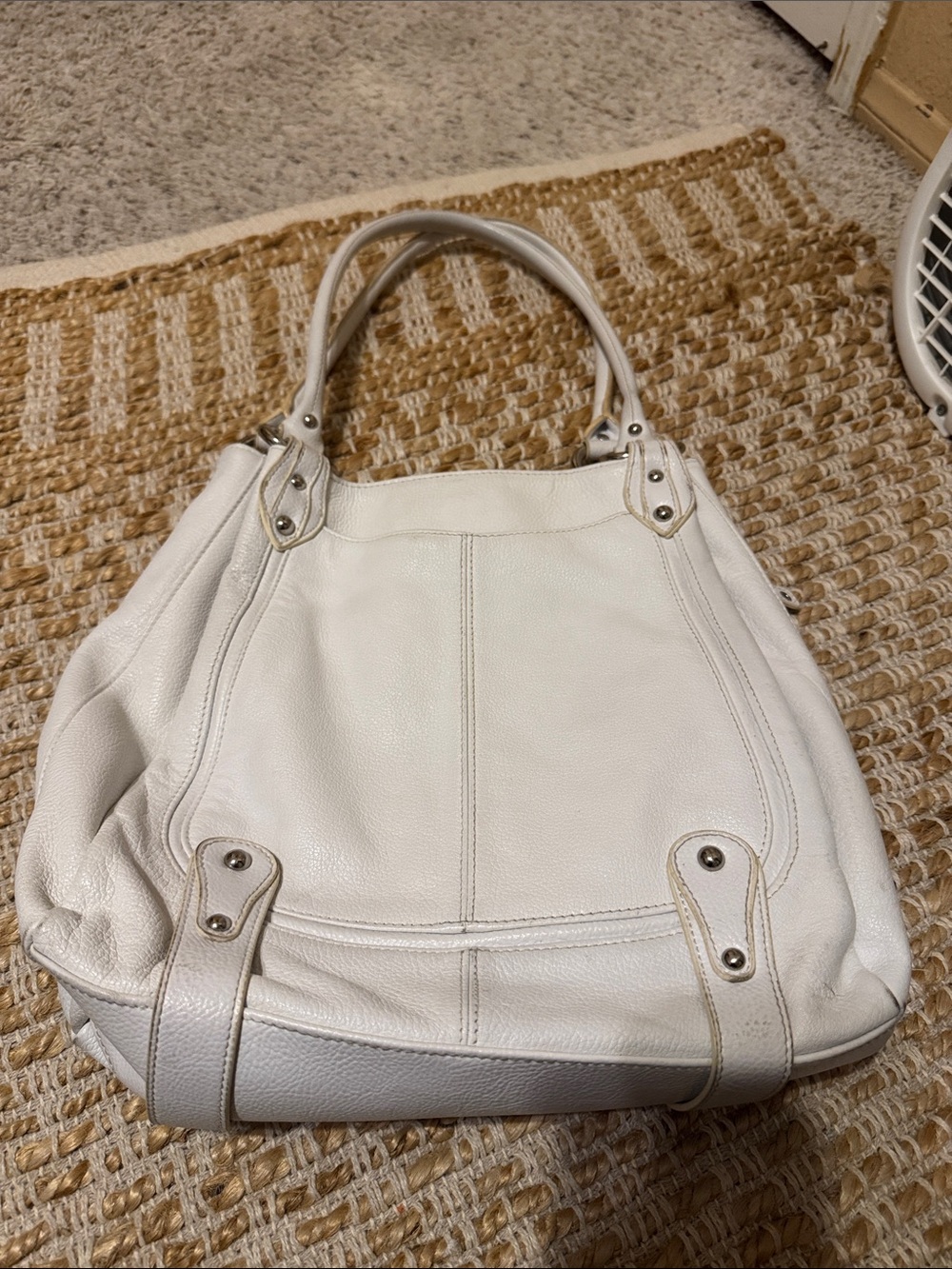 Sophia Caperelli Cream White Leather Shoulder Bag